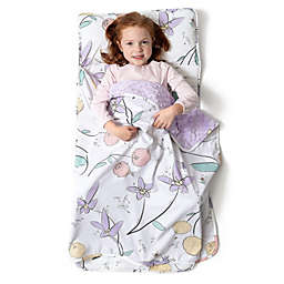 JumpOff Jo Toddler Nap Mat - Children's Sleeping Bag with Removable Pillow for Preschool, Daycare, and Sleepovers - 43 x 21 Inches - Fairy Blossoms