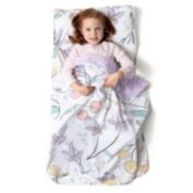 JumpOff Jo Toddler Nap Mat - Children's Sleeping Bag with Removable Pillow for Preschool, Daycare, and Sleepovers - 43 x 21 Inches - Fairy Blossoms