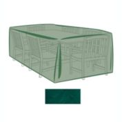 Plow & Hearth Extra-Large Rectangle Table & Chairs Outdoor Furniture Cover, Green