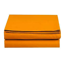 Elegant Comfort Flat Sheet 1500 Thread Count Quality 1-Piece Queen Size in Orange