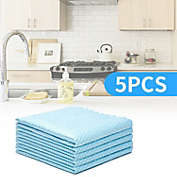 Donwell-tech 5-Pieces Microfiber Cleaning Cloth Towel Rag, Blue (30 x 30cm)