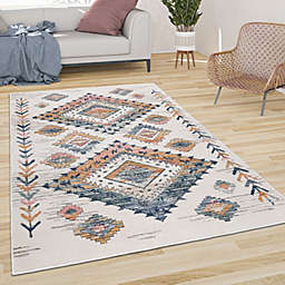 Paco Home Modern Rug Ethnic Design with large colorful Boho pattern in cream