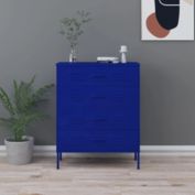 Stock Preferred 31.5"x13.8"x40" Steel Chest of Drawers in Navy Blue