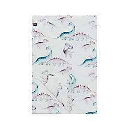 Deux par Deux Muslin Printed Blanket Off White Dino Watercolor