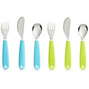 Munchkin Splash Toddler Fork, Knife and Spoon Set, 6 Pack, Blue/Green