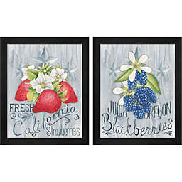 Great Art Now American Berries by Elyse DeNeige 9-Inch x 11-Inch Framed Wall Art (Set of 2)