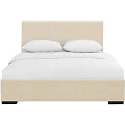 Camden Isle Bedroom Modern Hindes Beige Full Upholstered Platform Bed