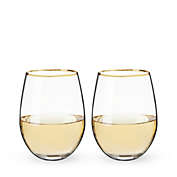Twine Gilded Stemless Wine Glass Set