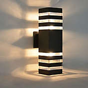 Stock Preferred Modern LED  Wall Light Sconce 3.54x5.91x13.39" in 4Pcs Black