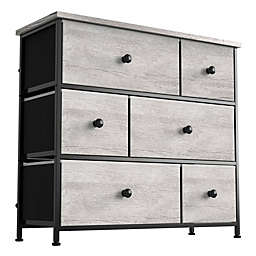 Reahome 6 Drawer Dresser Organization Storage Unit with Steel Frame, Dark Taupe