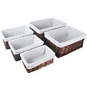 Kitcheniva 5-Piece Set Wicker Storage Baskets