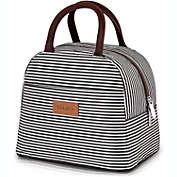 Zulay Kitchen Insulated Lunch Box With Soft Padded Handles - Black Stripe