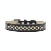Mirage Pet Products Sprinkles Ice Cream Dog Collar Pearl and Yellow Crystals Size 14 - Black