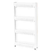 Lexi Home 4 Tier White Slide Out Pantry Organizer with Wheels