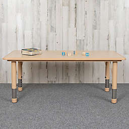 Flash Furniture 23.625"W x 47.25"L Rectangular Natural Plastic Height Adjustable Activity Table