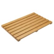 mDesign Bamboo Non-Slip Indoor/Outdoor Spa Bath Mat - Natural Light Wood