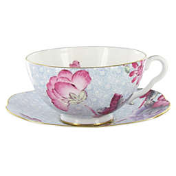 Wedgwood Harlequin Collection - Cuckoo - Tea Cup and Saucer - Blue by English Tea Store