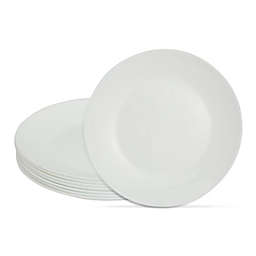 Juvale Round?White Dinner Plates, Set of 8 Glass Dinnerware (8.5 In)
