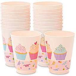 Sparkle and Bash Pink Plastic Tumbler Cups, Cupcake Party Decorations (16 oz, 16 Pack)