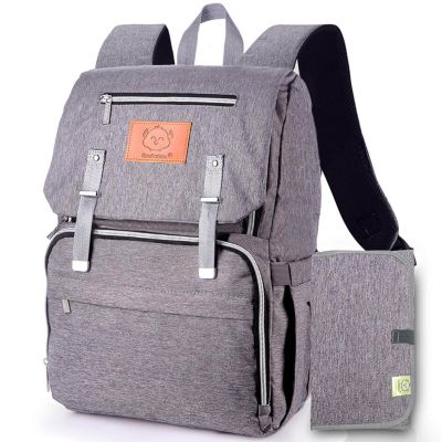 KeaBabies Explorer Diaper Bag Backpack, Water-resistant Baby Bags for Dads & Moms, with Changing Pad, Stroller Straps (Classic Gray)