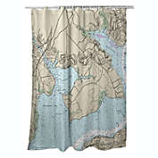 Betsy Drake Occoquan, VA Nautical Map Shower Curtain