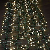 Roman 500 Warm White USB LED Wide Angle Christmas Lights - 57 ft Green Wire