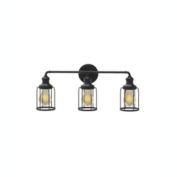 Nextop 3-Light Black Bathroom Vanity Light Fixture W/ Metal Cage Industrial Wall Sconce