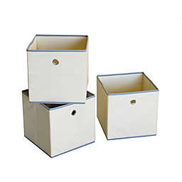 Proman Products Contemporary Decorative Colonial Fabric Bins in Beige