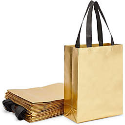 Sparkle and Bash Reusable Grocery Tote Bag for Shopping (Large, Gold, 20 Pack)