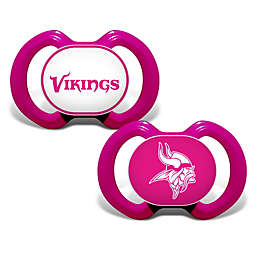 BabyFanatic Girls Pink Pacifier 2-Pack - NFL Minnesota Vikings - Officially Licensed League Gear