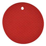 Unique Bargains Rubber Kitchen Round Shaped Nonslip Heat Resistant Pot Mat Pad Holder Red, Heat Resistant Counter Mats for Tables, Countertops, Spoon Rest