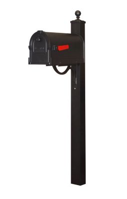 Special Lite Products Savannah Curbside Mailbox with Springfield Mailbox Post - Black
