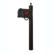 Special Lite Products Savannah Curbside Mailbox with Springfield Mailbox Post - Black