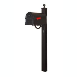 Special Lite Products Savannah Curbside Mailbox with Springfield Mailbox Post - Black