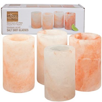 Himalayan Salt Shot Glasses, Set of Four 3" Pink Salt Glasses - Tequila Shot Glasses- Great Father's Day Gift