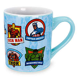 Marvel Comics Character Badges Ceramic Mug   Large Coffee Cup For Espresso, Caffeine, Cocoa, Beverages   Home & Kitchen Essentials, Superhero Gifts and Collectibles   Holds 14 Ounces