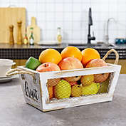 Kitcheniva Fruit Holder Storage Bin Wooden Fruit Basket