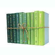 Booth & Williams Boxwood Ombré Decorative Books, One Foot Bundle of Real, Shelf-Ready Books