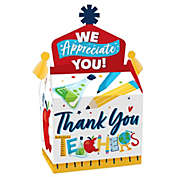 Big Dot of Happiness Thank You Teachers - Treat Box Party Favors - Teacher Appreciation Goodie Gable Boxes - Set of 12