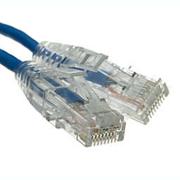 Cable Wholesale Cat6a Blue Slim Ethernet Patch Cable, Snagless/Molded Boot, 6