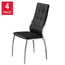 Brassex.inc Orion Dining Chair, Set of 4, Black