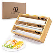 CH Clarity Home  Wooden Foil and Plastic Wrap Dispenser With Cutter - 3 in 1 Organizer