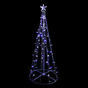 Northlight 5&#39; Blue and White LED Lighted Twinkling Show Cone Christmas Tree Outdoor Decor