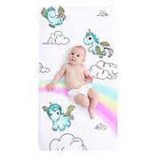 JumpOff Jo Fitted Crib Sheet, Cotton Crib Sheet for Standard Sized Crib Mattresses, Hypoallergenic and Breathable, 28" x 52",  Unicorn Pixie Dust