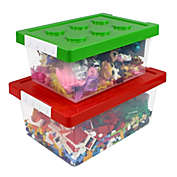 Infinity Merch Set of 2 Red Plastic Toy Organizers and Storage Chest