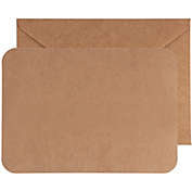 Paper Junkie 48 Pack Blank Kraft Cards with Envelopes for All Occasions, Rounded Corners (5 x 7 In)