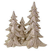 Northlight 75" LED Lighted Champagne Gold Glittered Christmas Trees Decoration, Warm White Lights