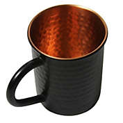 Alchemade Hammered Copper Mug Matte Black Finish   16 oz