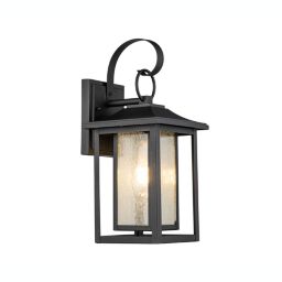 ELE Light & Decor Pearl Black Outdoor Hardwired Wall Lantern Sconce with No Bulbs Included