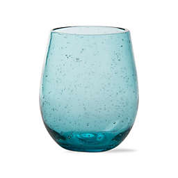 Tag Bubble Glass Stemless Wine 14 ounce, Clear or Aqua